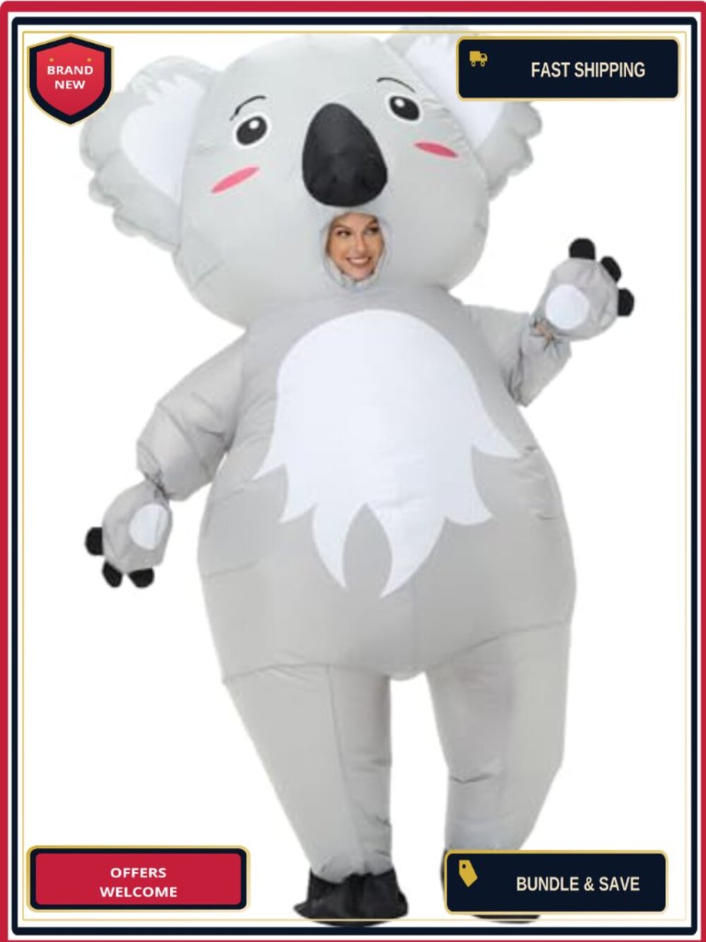 Inflatable Koala Costume Adult Blow Up Halloween Fancy Dress Cosplay Party Suit
